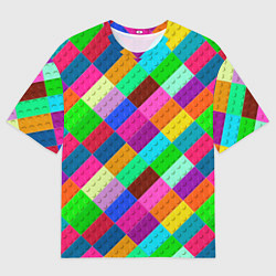 Мужская футболка оверсайз Блоки цветового конструктора