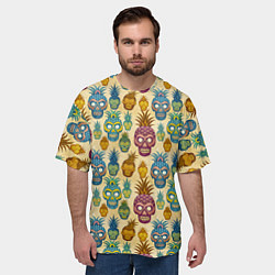 Футболка оверсайз мужская Обезьяна ананас, цвет: 3D-принт — фото 2