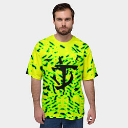 Футболка оверсайз мужская Doom кислотный стиль лого, цвет: 3D-принт — фото 2