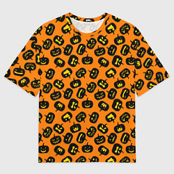 Мужская футболка оверсайз Тыквенный хэллоуин узор