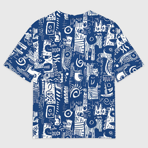 Мужская футболка оверсайз Маски туземные абстракция / 3D-принт – фото 2