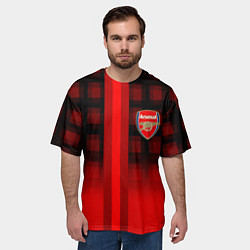 Футболка оверсайз мужская Arsenal fc sport geometry steel, цвет: 3D-принт — фото 2