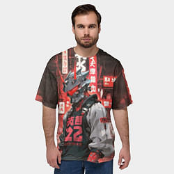 Футболка оверсайз мужская Понурый киборг, цвет: 3D-принт — фото 2