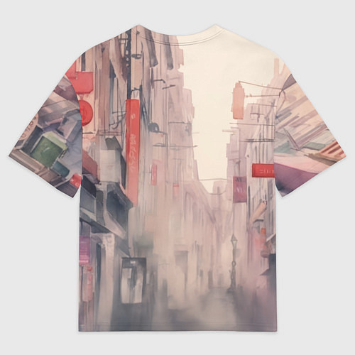 Мужская футболка оверсайз Девушка в худи с ушками / 3D-принт – фото 2