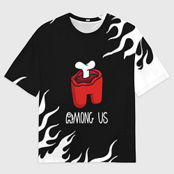Мужская футболка оверсайз Among us fire game