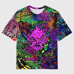 Мужская футболка оверсайз Samurai optical sreel logo