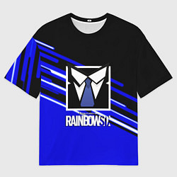 Мужская футболка оверсайз Rainbow six geometry steel