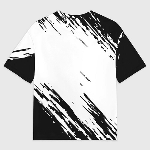 Мужская футболка оверсайз Dead space чёрные краски / 3D-принт – фото 2