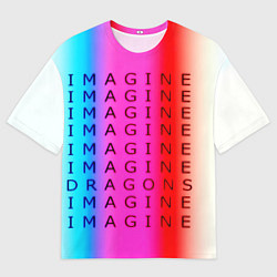 Футболка оверсайз мужская Imagine Dragons neon rock, цвет: 3D-принт