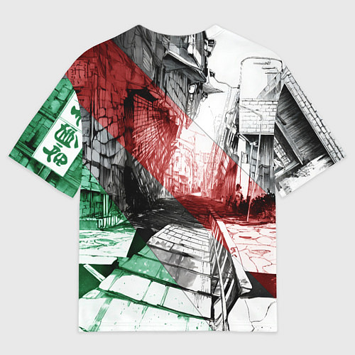 Мужская футболка оверсайз Пристально смотрящая девушка / 3D-принт – фото 2