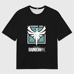 Мужская футболка оверсайз Rainbow six logo game ubisoft