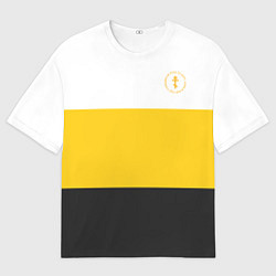 Мужская футболка оверсайз За веру царя и святую триединую Русь Крест желтый