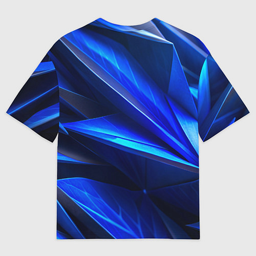 Мужская футболка оверсайз Синяя геометрическая абстракция / 3D-принт – фото 2