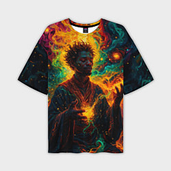 Мужская футболка оверсайз Огненный монах