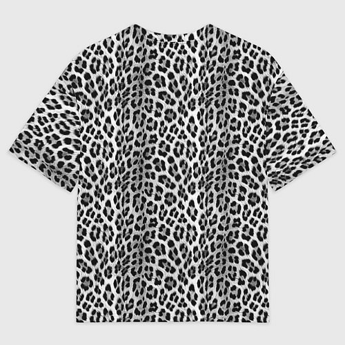 Мужская футболка оверсайз Черно-белая шкура леопарда / 3D-принт – фото 2