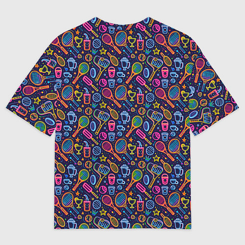 Мужская футболка оверсайз Яркий неоновый принт спортивный / 3D-принт – фото 2
