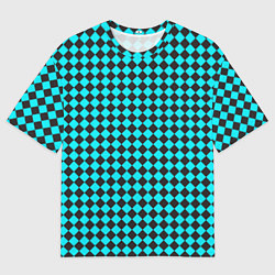 Футболка оверсайз мужская Паттерн клеточка, цвет: 3D-принт