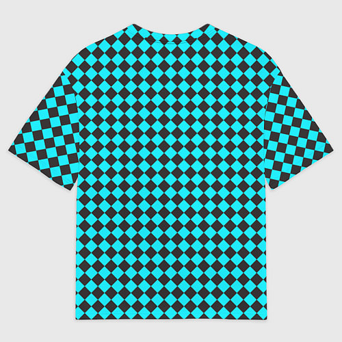 Мужская футболка оверсайз Паттерн клеточка / 3D-принт – фото 2