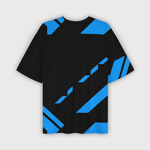 Мужская футболка оверсайз PUBG blue geometry / 3D-принт – фото 2