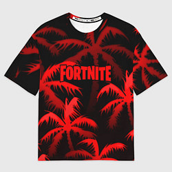 Футболка оверсайз мужская Fortnite tropic red, цвет: 3D-принт