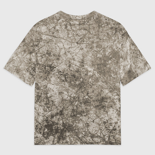 Мужская футболка оверсайз Абстракция - серый грязный гранж / 3D-принт – фото 2