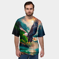 Футболка оверсайз мужская Полет орла, цвет: 3D-принт — фото 2