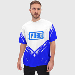 Футболка оверсайз мужская PUBG синие краски, цвет: 3D-принт — фото 2