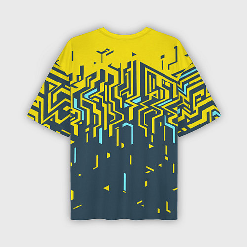 Мужская футболка оверсайз Яркий абстрактный геометрический рисунок для спорт / 3D-принт – фото 2