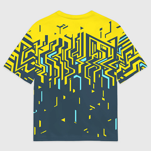 Мужская футболка оверсайз Яркий абстрактный геометрический рисунок для спорт / 3D-принт – фото 2
