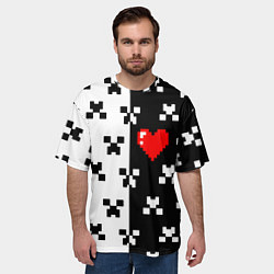 Футболка оверсайз мужская Minecraft pattern love, цвет: 3D-принт — фото 2