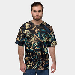 Футболка оверсайз мужская Фараон Клеопатра Анубис и пирамиды, цвет: 3D-принт — фото 2