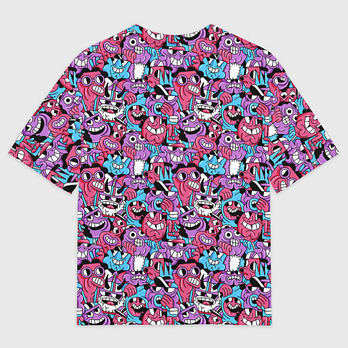 Мужская футболка оверсайз Смеющиеся монстры / 3D-принт – фото 2