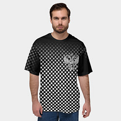 Футболка оверсайз мужская Россия клетка паттерн, цвет: 3D-принт — фото 2