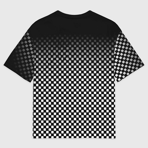 Мужская футболка оверсайз Россия клетка паттерн / 3D-принт – фото 2