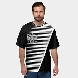 Футболка оверсайз мужская Герб текстура геомтерия, цвет: 3D-принт — фото 2