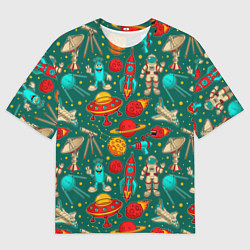 Футболка оверсайз мужская Космические персонажи, цвет: 3D-принт