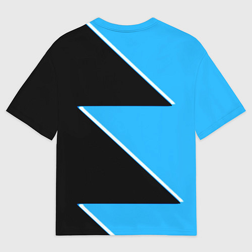 Мужская футболка оверсайз Napoli fc geometry blue / 3D-принт – фото 2