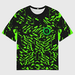 Мужская футболка оверсайз Razer краски зелёные