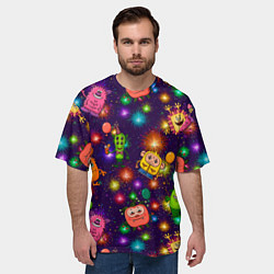 Футболка оверсайз мужская Позитивные монстрики, цвет: 3D-принт — фото 2