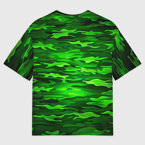 Мужская футболка оверсайз Зелёные водоросли-камуфляж / 3D-принт – фото 2
