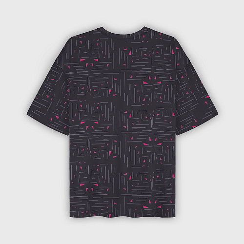 Мужская футболка оверсайз Розовые треугольники на темном / 3D-принт – фото 2