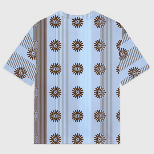 Мужская футболка оверсайз Цветы шоколадного цвета - абстракция / 3D-принт – фото 2