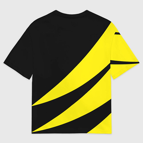 Мужская футболка оверсайз Россия текстура жёлтый / 3D-принт – фото 2