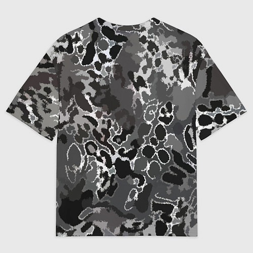 Мужская футболка оверсайз Чёрно-серый абстракция / 3D-принт – фото 2
