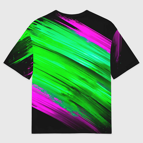 Мужская футболка оверсайз Самурай в маске черепа / 3D-принт – фото 2