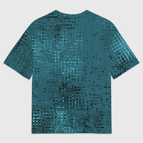 Мужская футболка оверсайз Тёмный бирюзовый абстракция однотонный / 3D-принт – фото 2