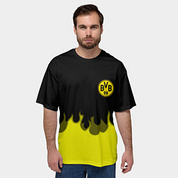 Футболка оверсайз мужская Borussia fire fc, цвет: 3D-принт — фото 2