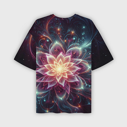 Мужская футболка оверсайз Красочный цветок из фрактала / 3D-принт – фото 2