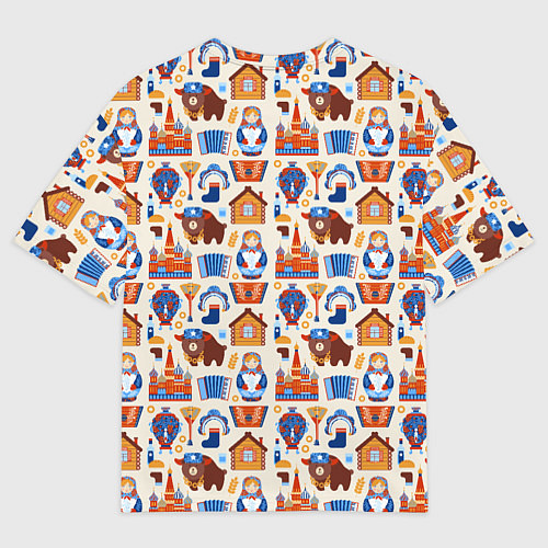 Мужская футболка оверсайз Славянский узор с матрёшкой - русская душа паттерн / 3D-принт – фото 2