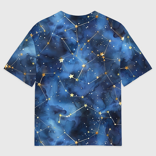 Мужская футболка оверсайз Узор созвездий живопись / 3D-принт – фото 2